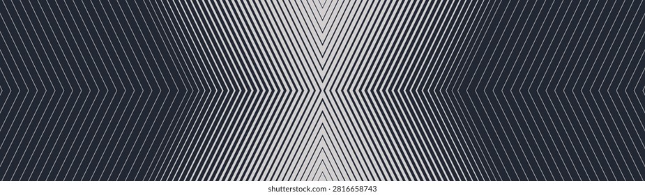 Abstract brutalist chevron composition with halftone gradient and sharp lines