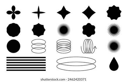 abstract brutalist geometric shapes vector. swiss design aesthetic. abstract minimalist figures