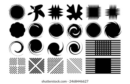 Abstrakte brutalistische Formen Vektorgrafik. Geometrische brutalistische Elemente Vektorgrafik