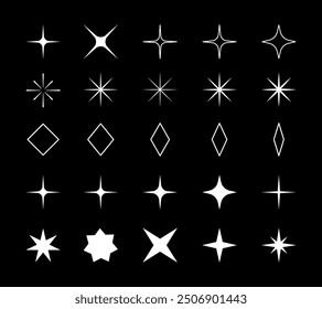 abstract brutalist y2k figure symbol in set vector
