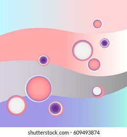 Fondo abstracto de burbuja, círculos coloridos y olas. Ilustración de plantilla