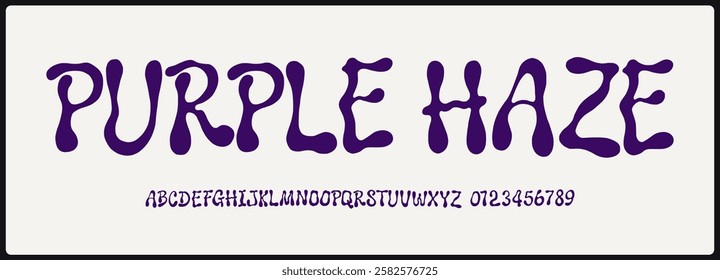 Abstract bubble and balloon vector font in y2k style. alphabet with uppercase and number. 