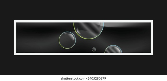 abstract bubble blur gradient horizontal banner design