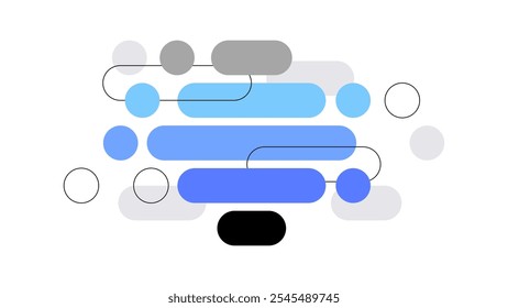 Abstract bubble chart. Horizontal columns. Infographic element. Flat graphics. Vector file.