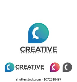 Abstract bubble chat logo design template. Creative logo icon.
