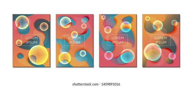 Abstract bubble covers design. Colorful  gradient background modern template design for web. Cool gradients. Future geometric patterns. Eps10