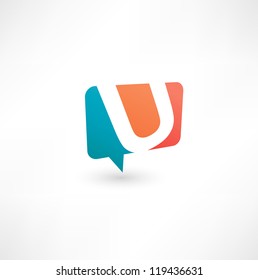 Abstract bubble icon  based on the letter U