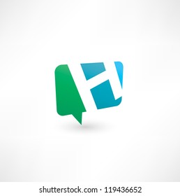 Abstract bubble icon  based on the letter H