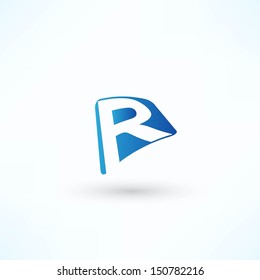 Abstract bubble icon based on the letter R
