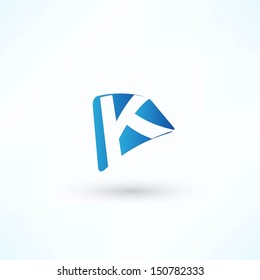 Abstract bubble icon based on the letter K