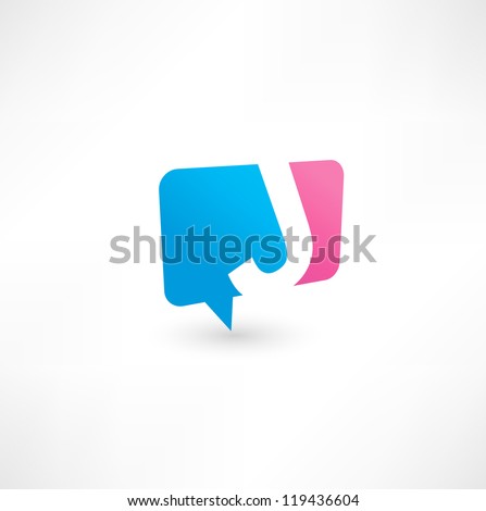 Abstract bubble icon  based on the letter J