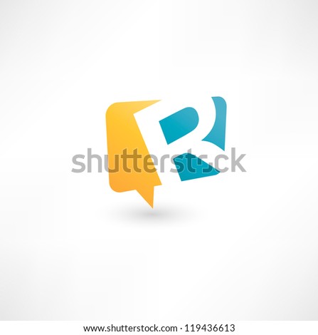 Abstract bubble icon  based on the letter R