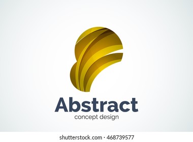 Abstract bubble logo template, thinking cloud concept or inflating. Color overlapping pieces design style