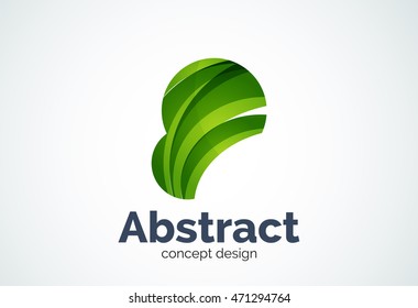 Abstract bubble logo template, thinking cloud concept or inflating. Color overlapping pieces design style
