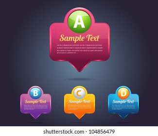 Abstract Bubble Numbered abc Banner Vector Background Design