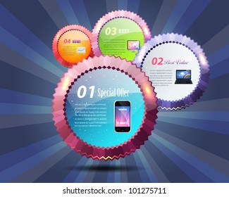 Abstract Bubble Numbered Banner Vector Background Design