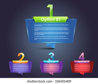 Abstract Bubble Numbered Origami Banner Vector Background Design