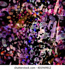 Abstract bubble seamless pattern. The effect of blur and watercolors. Vector easy editable background. For design of wallpaper, wrapping paper, textile