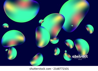 abstract bubble and sphere shape on navyblue background . stem cell biotechnology theme can be use for advertisement poster banner website template  product package design beverage label vector eps.