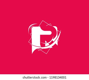 Abstract bubble squre swoosh letter P vector illustration