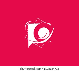 Abstract bubble squre swoosh letter O vector illustration
