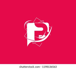 Abstract bubble squre swoosh letter B vector illustration
