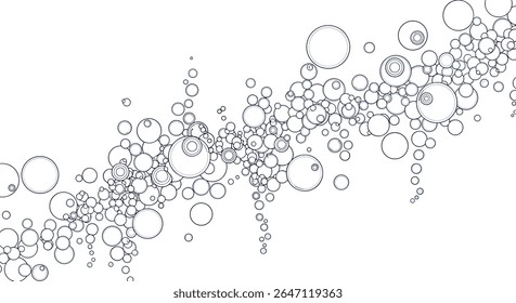 Abstract Bubble Stream with Light Shimmering Effect Flowing Against a Clean Background