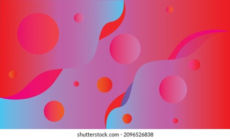 Abstract bubble texture wallpaper background. 4k vector illustration. Liquid fluid design. Red  Blue cool background.