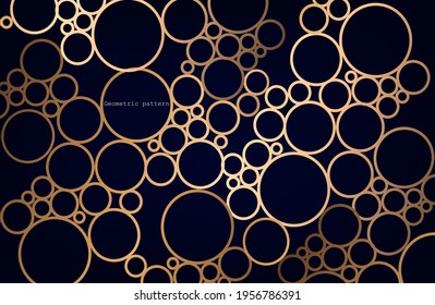 Abstract bubble web design, vector illustration. gold circle.