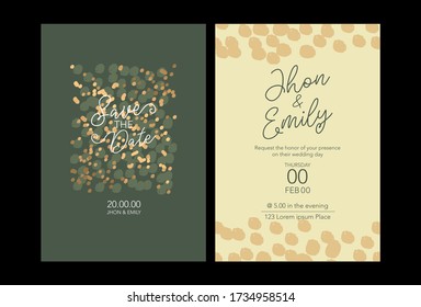 abstract bubble wedding invitation cards, vector