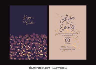 abstract bubble wedding invitation cards, vector