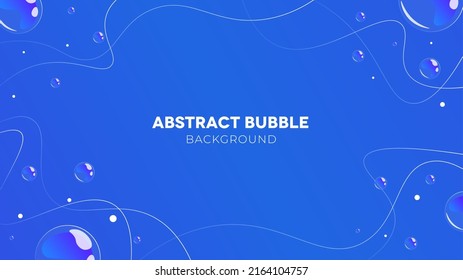Abstract bubbles background and gradient line   blue color  good for background  banner  layout