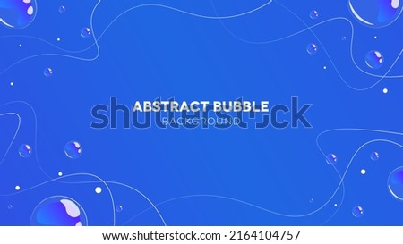 Abstract bubbles background with gradient line and blue color. good for background, banner, or layout