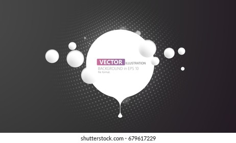 Abstract Bubbles Background with Round Label and Space Your Text.  - Vector Design