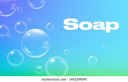Abstract Bubbles background. Soap bubble icons vector