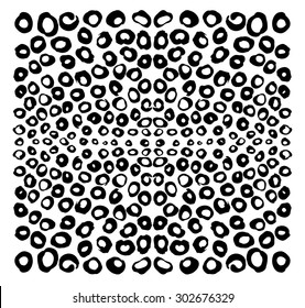 Abstract bubbles composition. Design elements were created with Chinese ink and calligraphic pen.