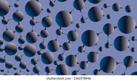 abstract bubbles field in green dark purple shades