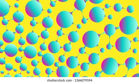 abstract bubbles field in pop blue shades