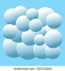 Abstract bubbles gradient background. Circles cloud shape vector illustration.