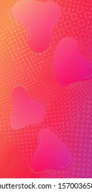 Abstract Bubbles in Memphis Style. Creative Neon Pink Background. Modern Digital Pattern with Fluid Shapes. Minimal Cover Layout. Light Template for Cover, Poster, Banner, Greeting Card.