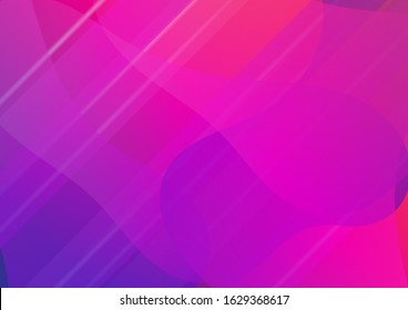 Abstract Bubbles in Memphis Style. Minimal Cover Layout. Modern Digital Pattern with Fluid Shapes. Creative Neon Pink, Blue, Violet Background. Light Template for Cover, Poster, Banner, Greeting Card.
