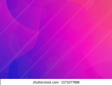 Abstract Bubbles in Memphis Style. Modern Digital Pattern with Fluid Shapes. Creative Neon Pink, Blue, Violet Background. Light Template for Cover, Poster, Banner, Greeting Card. Minimal Cover Layout.