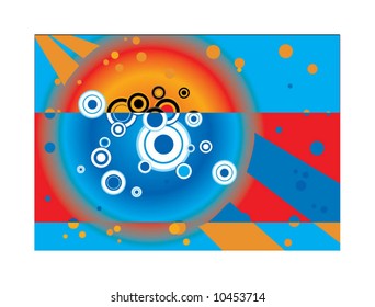 Abstract bubbles of oceanic water in vacuum void of space. Vector.