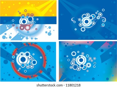 Abstract bubbles of oceanic water in vacuum void of space. Vector.