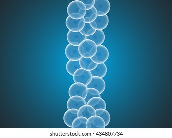 Abstract bubbles on blue gradient background