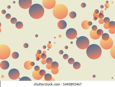 abstract bubbles seamless pattern in retro ivory orange shades