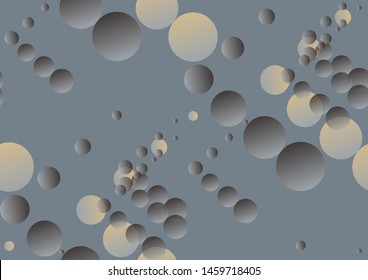 abstract bubbles seamless pattern in silver ivory shades