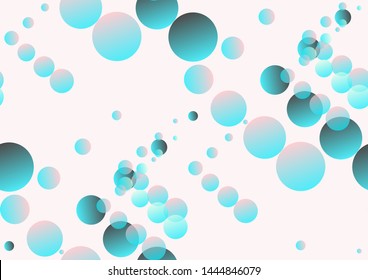 abstract bubbles seamless pattern in sky blue shades