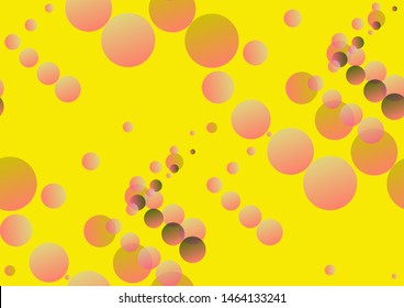 abstract bubbles seamless pattern in yellow orange pink shades
