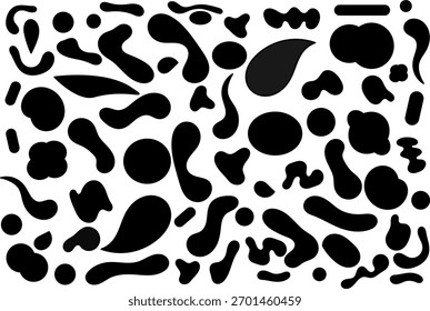 Las burbujas Abstractas forman Elementos de Vector orgánicos. Formas irregulares líquidas onduladas en estilo minimalista simple.